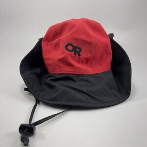 Outdoor Research Seattle Sombrero Rain Hat Gore-Tex Boonie Red Black Drawstring